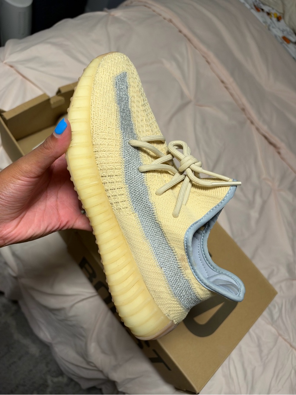 Yeezy Boost 350 V2 Pale Yellow & Light Gray Knit Sneaker